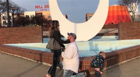 Video Epic Proposal Fail Kid Drops Pants To Pee As Dad Goes Down On