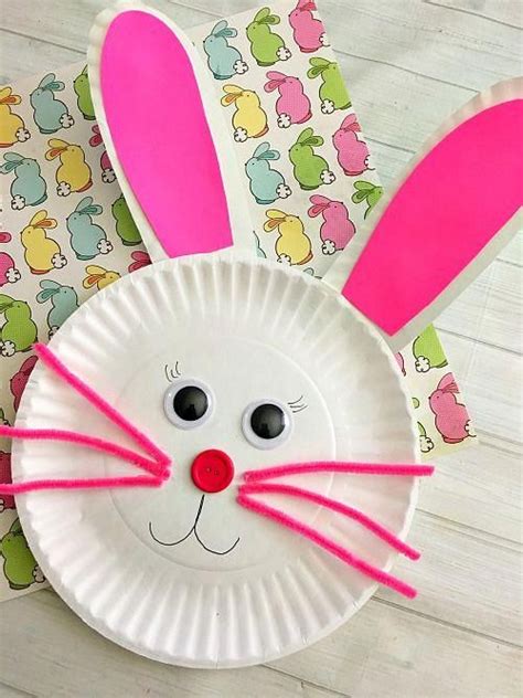 Make a cute easter basket from a recycled yoghurt tub and washi tape. Cute Bunny Paper Plate Craft for Kids- Paper plate crafts are an inexpensive and fun way to kee ...