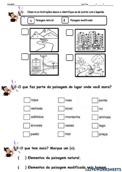 Paisagens Naturais E Paisagens Modificadas Worksheet Artofit