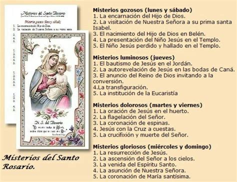 El rosario (del latín medieval rosarium, y este del lat. El significado de los Misterios del Santo Rosario ...