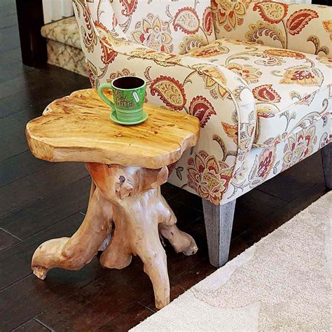 Beavers finally felled the tree. Modern Tree Stump Side Table Design Ideas - Live Enhanced