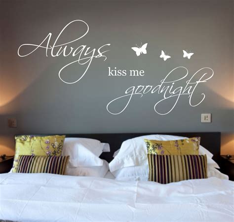 Always Kiss Me Goodnight Vinyl Wall Decals Bedroom Vinyl Wall Wall Decals For Bedroom
