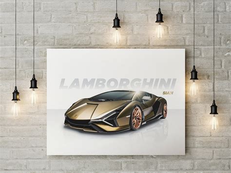 Lamborghini Digital Wall Art Lamborghini Poster Sports Car Etsy