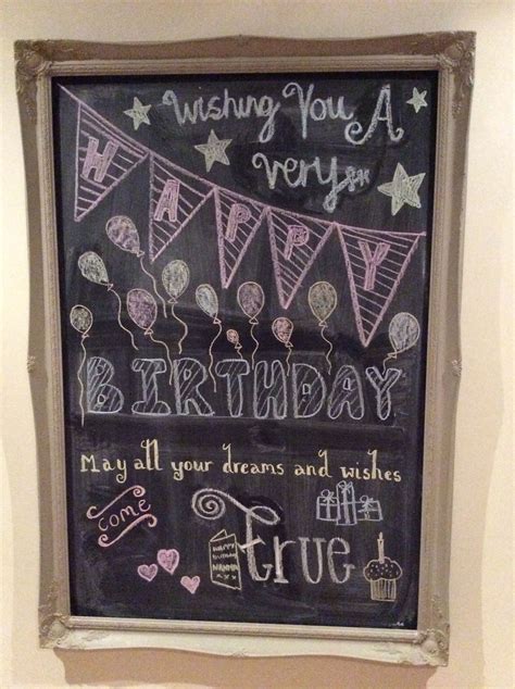 Happy Birthday Chalkboard Chalkboard Wall Art Chalkboard Sayings