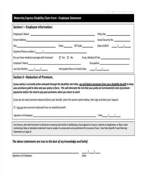 employee statement form templates