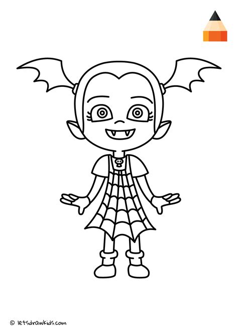 Colored character is pig and her family, brother, mammy pig, daddy pig. Coloring Page - Vampirina | Halloween coloring pages ...