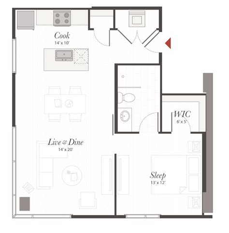 Top 101 Images 1 Bedroom Apartment Floor Plans With Dimensions Completed