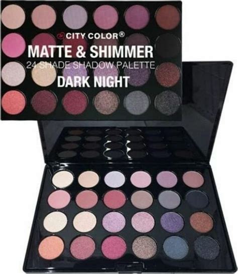 City Color Cosmetics Matte And Shimmer 24 Shade Shadow Palette Dark Night