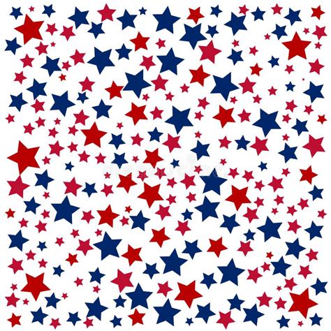 American Patriotic Stars And Stripes Seamless Pattern In Bright Red