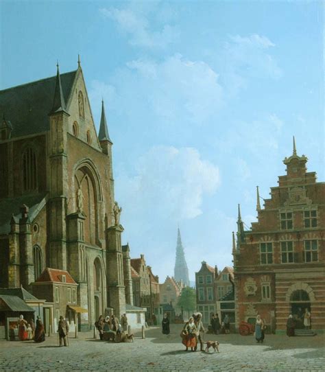 Johannes Rutten Gemälde Zuvor Zum Verkauf View Of The Grote Markt