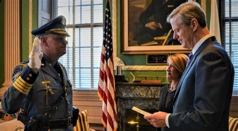 Governor Baker Swears In New Massachusetts State Police Commander New
