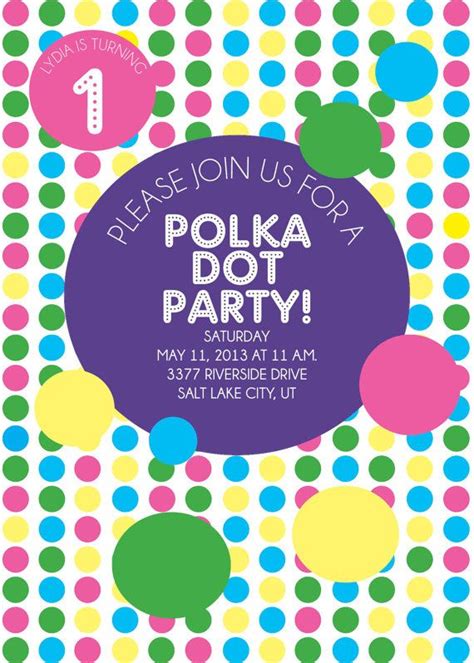 Custom Birthday Invitation Polka Dot Party By Booandloudesign