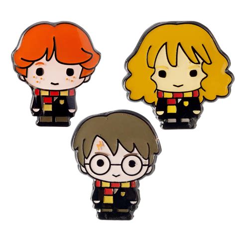 Pin Badge Set Harry Potter Hermione And Ron Book Lover Ts