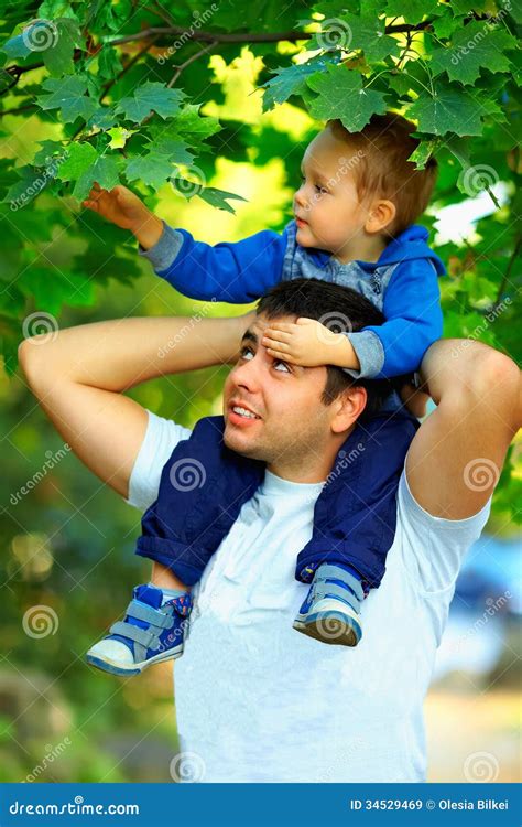 Father And Son Spending Time Together Outdoors Stock Image Image Of