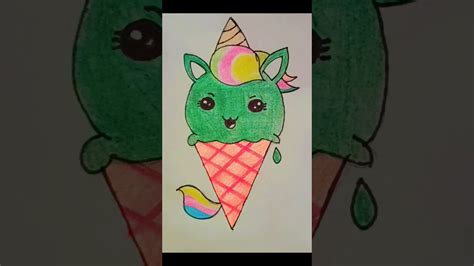 Easy Way To Draw A Cute Ice Cream Unicorn Sketch And