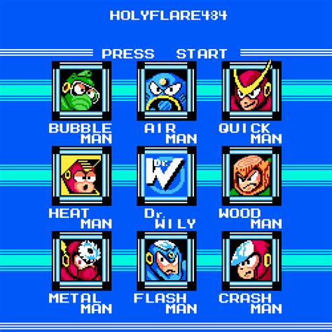 Tried Making The Mega Man 2 Select Screen Through Pixel Art Took