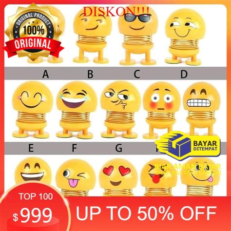 Jual Boneka Per Emoji D Pajangan Dashboard Mobil Smiling Face Spring Doll H Blush Shopee