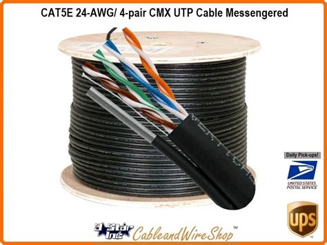 cat5e 24 awg 4 pair cmx utp cable messengered 3 star incorporated