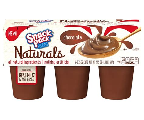 Snack Pack Vanilla Naturals Pudding Cups 6 Count 8 Pack