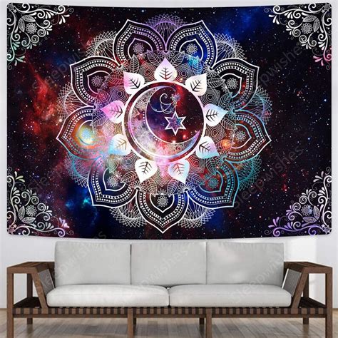 Moon Star Tapestries Celestial Galaxy Starry Tapestry Etsy
