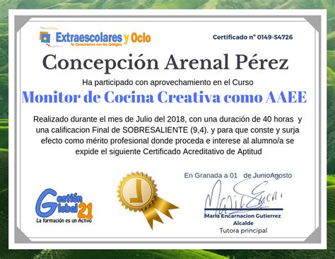 Este curso de cocina creativa, proporciona los conocimientos necesarios, las habilidades y técnicas necesarias para confeccionar platos de los considerados de nueva creación basados en platos tradicionales. Monitor de Cocina creativa como actividad extraescolar ...
