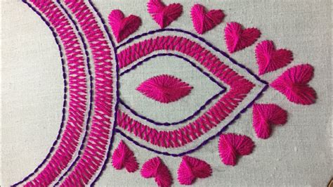 Hand Embroidery Neckline Design By Nakshi Design Art Youtube