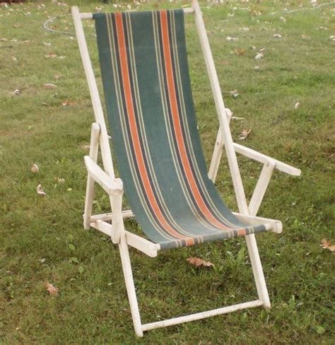 Your deck lounge chairs stock images are ready. Vintage Wood Deck Beach Chair Canvas Sling Retro 50's MCM ...