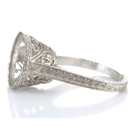Antique Engagement Ring Setting Platinum Filigree Edwardian Etsy In