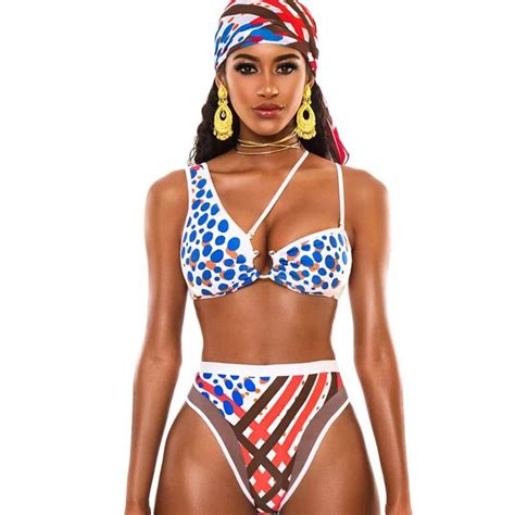 european and american fashion totem digital print split bikini swimsuit sexy women swimsuit