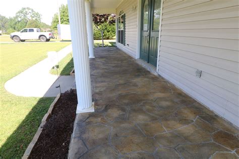 Beautiful Random Stone Overlay Updated This Front Porch Stained