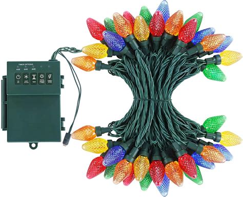 Dewenwils Battery Operated Christmas Lights With Timer Photocell Sensor Ft Led C Led