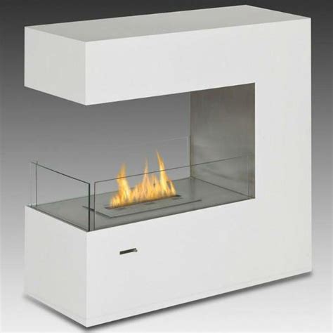 Eco Feu Paramount Freestanding Ethanol Fireplace White Fs 00082 Sw