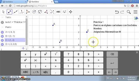 Practica 1 Graficar Puntos Con Geogebra Online Youtube