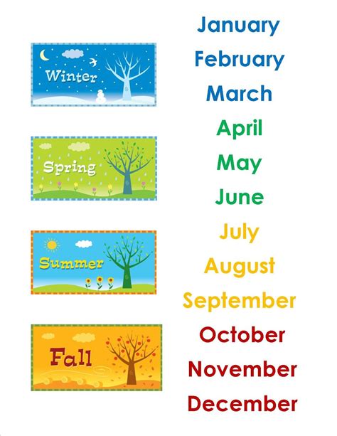 Calendar Learning Months Of The Year Calnda