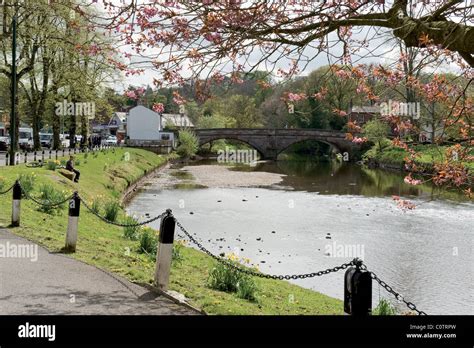 A View Of The River Eden And The Town Bridge At Appleby Cumbria England
