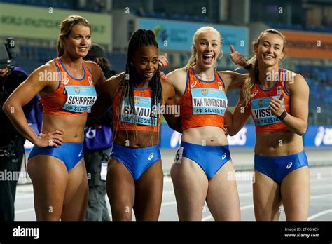 Chorzow Poland May 1 Dafne Schippers Of The Netherlands Jamile Samuel Of The Netherlands