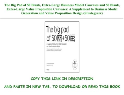 Download Pdf The Big Pad Of Blank Extra Large Business Model Canvases And Blank