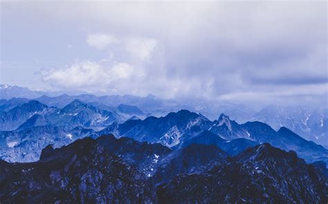 Download Wallpaper 3840x2400 Mountains Peaks Clouds Blue 4k Ultra Hd