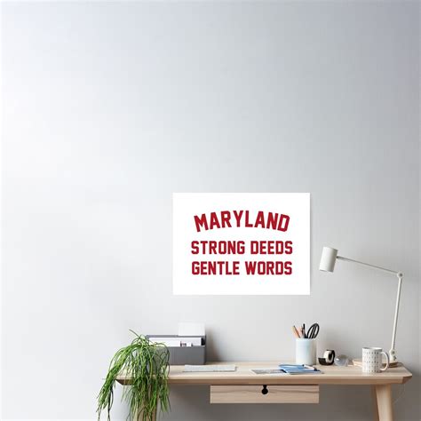 the maryland motto state motto of maryland poster for sale by franklinprintco redbubble