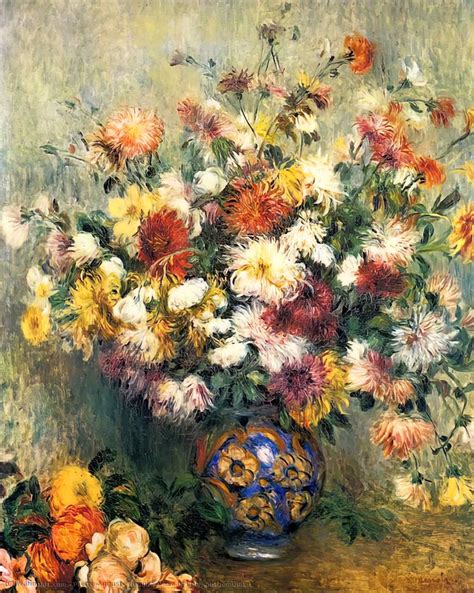 藝術再現 的花瓶 菊花 1 通过 Pierre Auguste Renoir 1841 1919 France