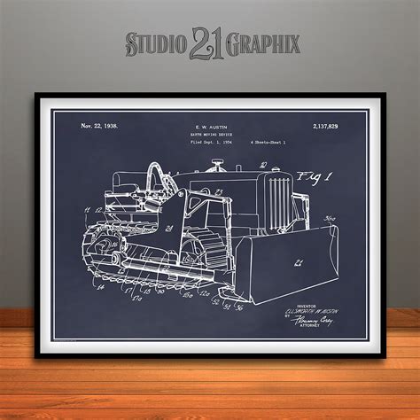 1934 Earth Moving Bulldozer Patent Print Operator T Etsy