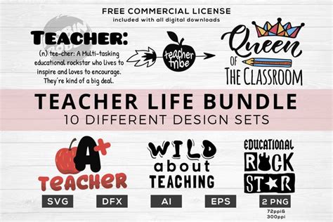 Teacher Life Bundle Funny Teacher Quotes Svg Files