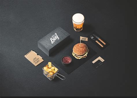 burger store mockup creator  behance