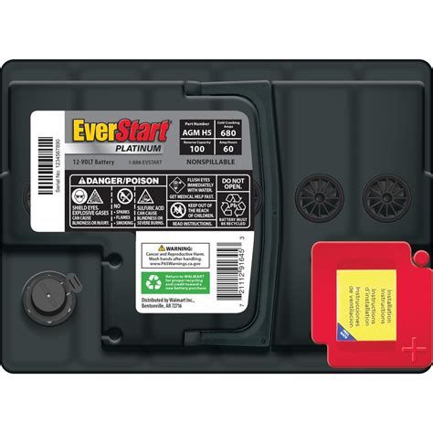 Everstart Platinum Agm Automotive Battery Group Size H5 12 Volt 680