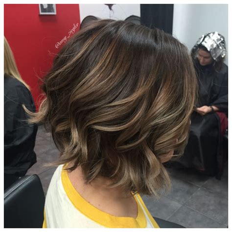 For a modern look, you can opt for straight, wavy, sleek, layered, weave, or asymmetrical. Brunette Blonde Balayage long bob haircut by @amy_ziegler ...