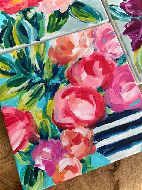 Learn How To Paint Easy Abstract Flowers With Acrylic Paint Step By