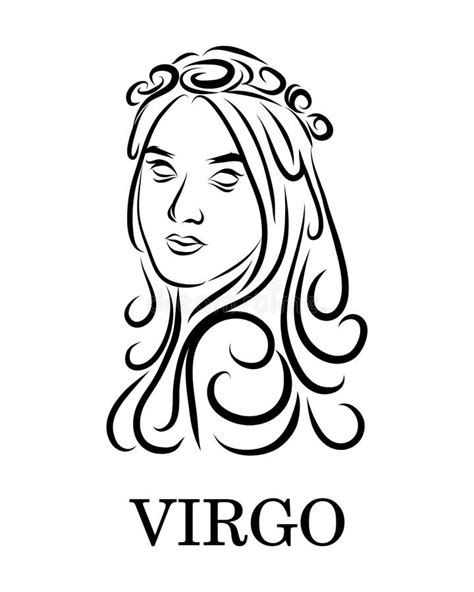 Virgo Zodiac Line Art Vector Eps 10 Stock Vector Illustration Of Logo