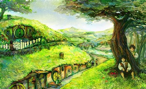 Other Lotr Shire Hobbit Painting Cottage Hobbits For Hd Wallpaper Pxfuel