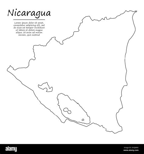 Puntos Vectoriales Mapa De Nicaragua Simple Silueta De Nicaragua La