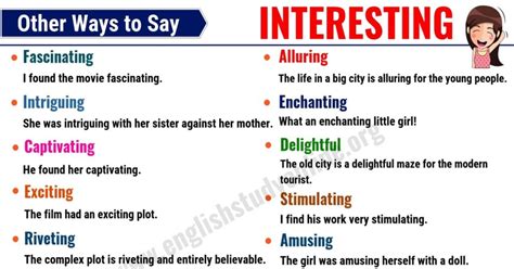 Interesting Synonyms List Of 20 Useful Synonyms For Interesting
